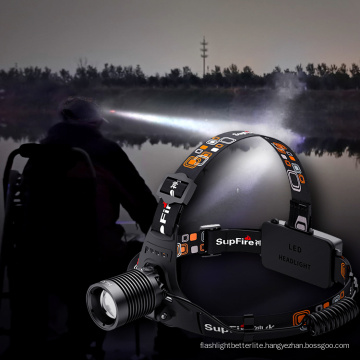 Supfire Camping Headlight Rechargeable Zoom Headlamp 1500 Lumens  Torch Headlamp zoomable led Headlamp